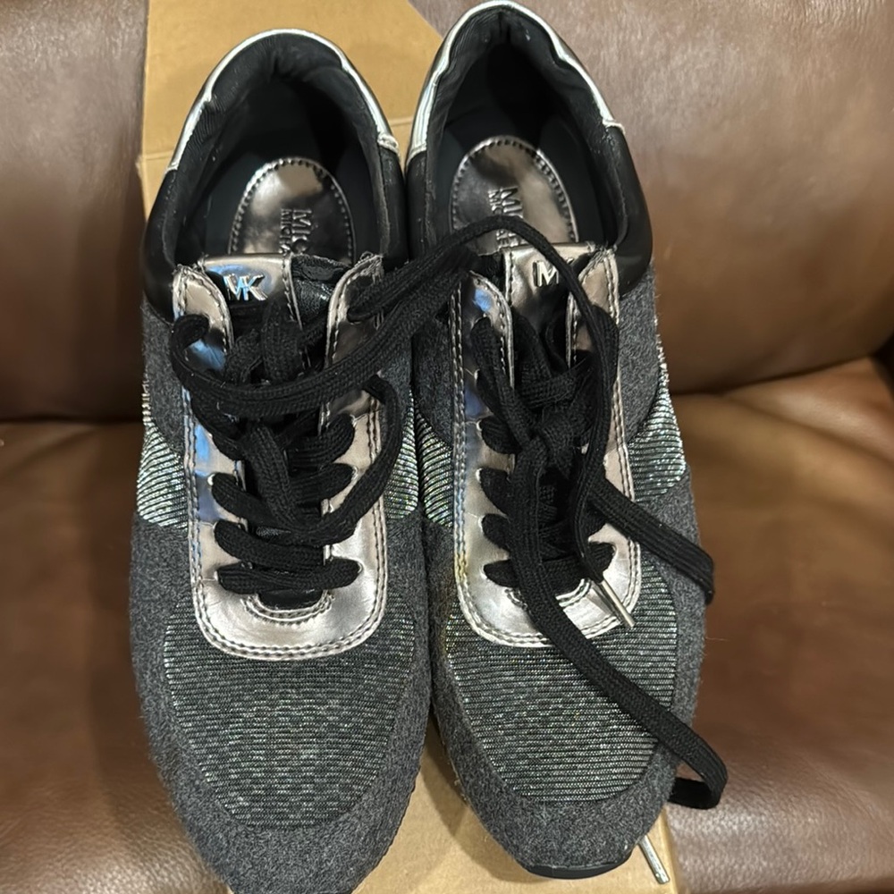 Michael Kors Charcoal and Metallic Sneakers